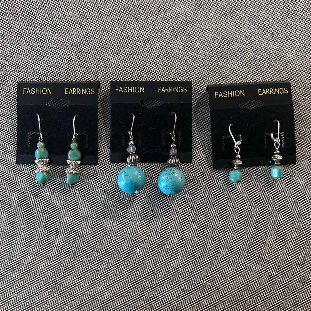 Handmade Turquoise Earrings LOT